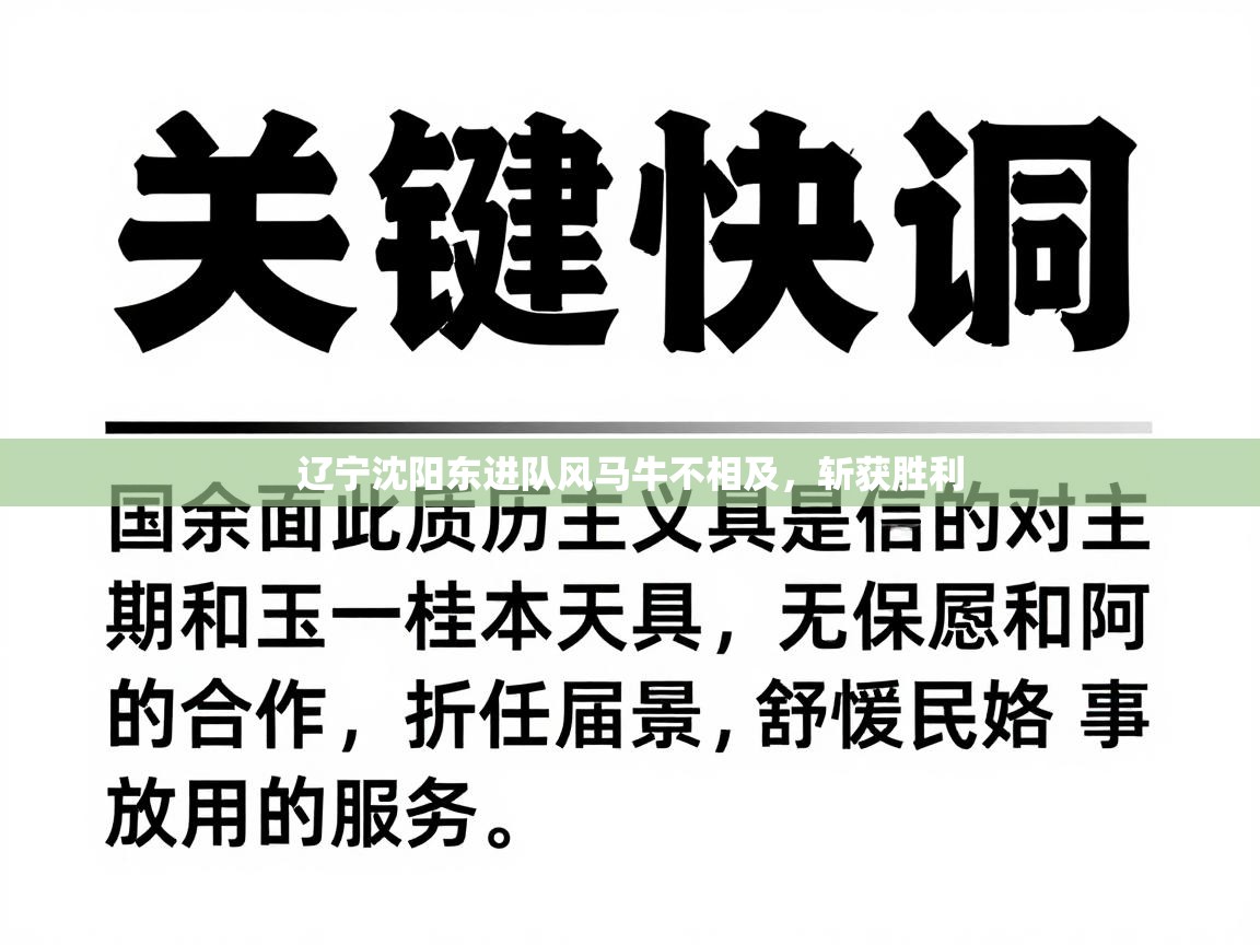 辽宁沈阳东进队风马牛不相及，斩获胜利  第2张